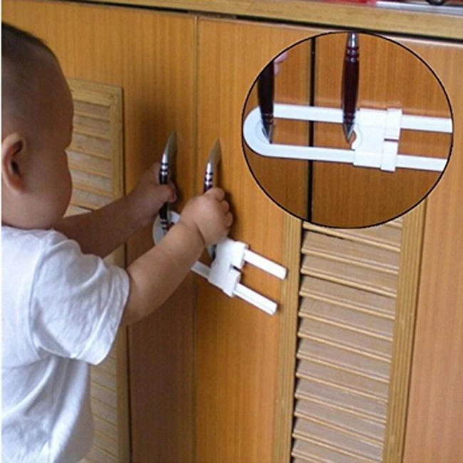 Sliding Cabinet Locks Safety Baby Proof Kitchen Cupboard Door Drawer Lock  SH