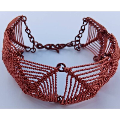 Quadratisches gedrehtes Kupferdrahtarmband - 18 cm Handarbeit
