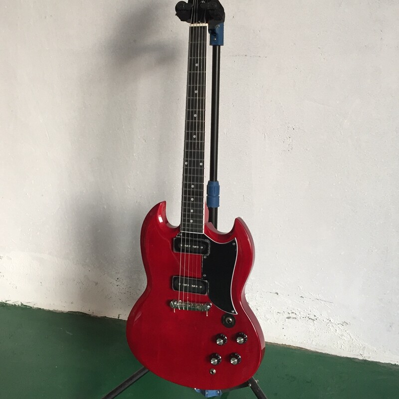 Transparent Red SG Electric Guitar 6-Strings Solid 2P90