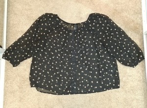 black and gold polka dot blouse