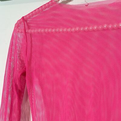 hot pink fishnet dress fish net stretch long sleeve mini women's small layer mini kelly grren light blue