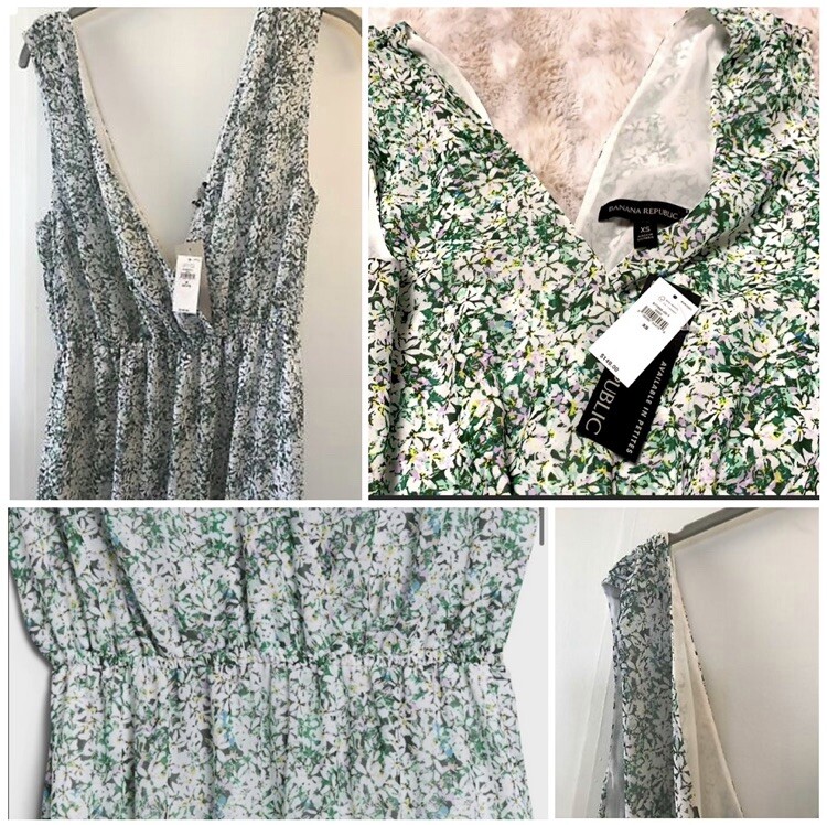 Banana Republic Women's Green Floral Sleeveless V-Neck Fit & Flare Maxi Dress PS | eBay Banana Republic Women's Green Floral Sleeveless V-Neck Fit & Flare Maxi Dress PS | eBay