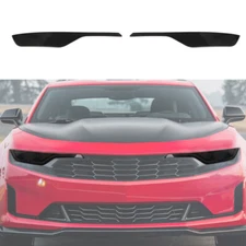 Smoked Black Front Head Light Lamp Cover Trim Bezels For Chevrolet Camaro 2019+ 