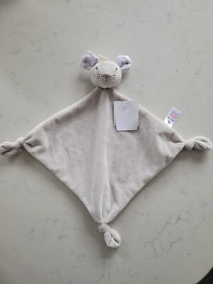 Sainsburys TU Grey Mouse With Floral Ears Baby Comforter Blankie
