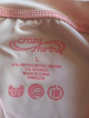 M Crazy Shirts Hawaii Girls Orange w/ Pink Hibiscus Swim Shirt/Rash