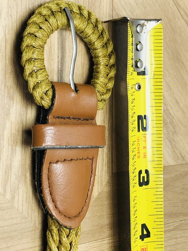Woven Belt Tan and Green Kid’s Child Accent Adjustable Buckle Size S Dress 33” - Picture 10 of 11