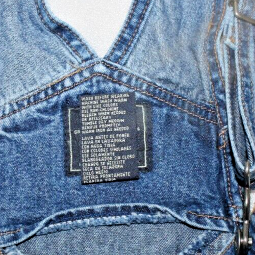 Vintage90er Jahre Jeans Overalls blau Denim Lätzchen ROUTE 66 y2k Größe L bis 36 Zoll Taille x 29 Zoll - Bild 9 von 9