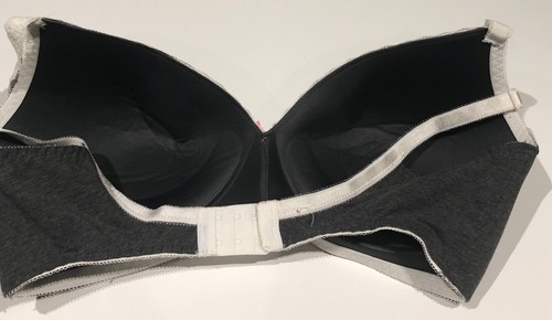 GEORGE Grey/White Padded T Shirt Bra 38DD Unused 60% Cotton Seamless - Picture 2 of 6