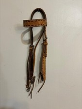 Dekoracyjny skórzany nagłówek ze sznurkami krawata, bez nitów, posiada zatrzask gardła