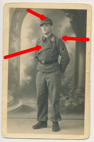 127210 Portraifoto: Sturmgeschütze Sturmartillerie, Stug-Jacke, Feldmütze M43 - 第 1/2 張圖片