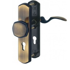 Hoppe Schutzbeschlag München 8/72 DIN links Messing brüniert F73 Schutzgarnitur