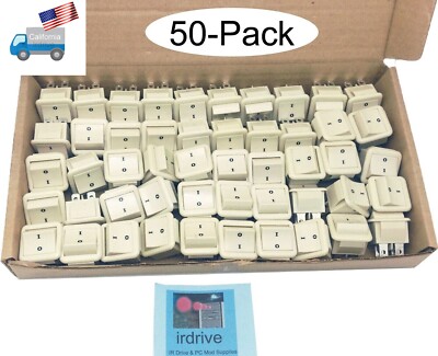50-Pack HMR 4pin Rocker ON/OFF UL CSA Approved AT Power Supply PC Switch 4P DPST