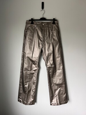 Rick Owens Coated Geth Jeans - Size 30 - Gun Metal - NEW - Made in