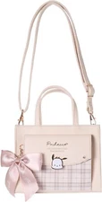 Pochacco 2WAY Shoulder Bag with Ribbon Cream Beige Hand Bag Sanrio Japan