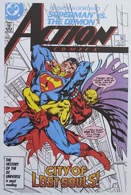 Action Superman Retro DC Comic Cover Repro Poster Ausgabe #587 1987.