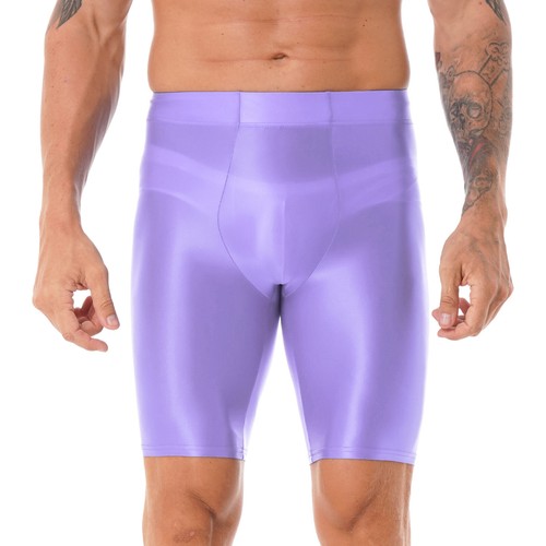 FEESHOW Herren Glänzend Badehose Strumpfhose Sport Kurze Hosen Fitness Shorts - 第 56/67 張圖片