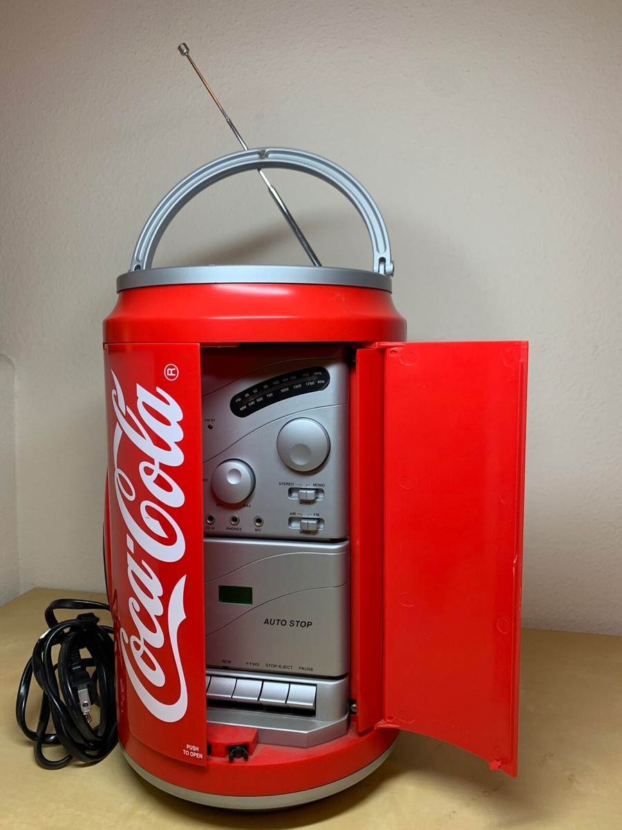 Coca-Cola カセットプレーヤー 赤 VINTAGE LARGE RED COCA-COLA SODA CAN ELECTRICAL RADIO STEREO