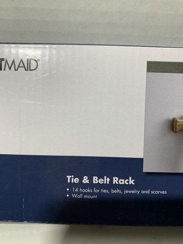 ClosetMaid Adjustable Tie Belt & Rack 14 Hooks Wall Mounted 38053 Nickel Finish - Picture 7 of 8
