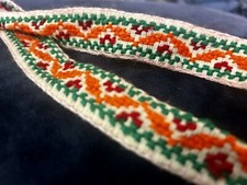 Artisan Handmade Mexican Embroidered Sash Belt Ceremonial 60" L
