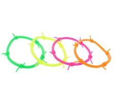 Zac's Alter Ego� Set of 4 Neon Barbed Wire Gummy Bangles/ Bracelets/ Shag Bands