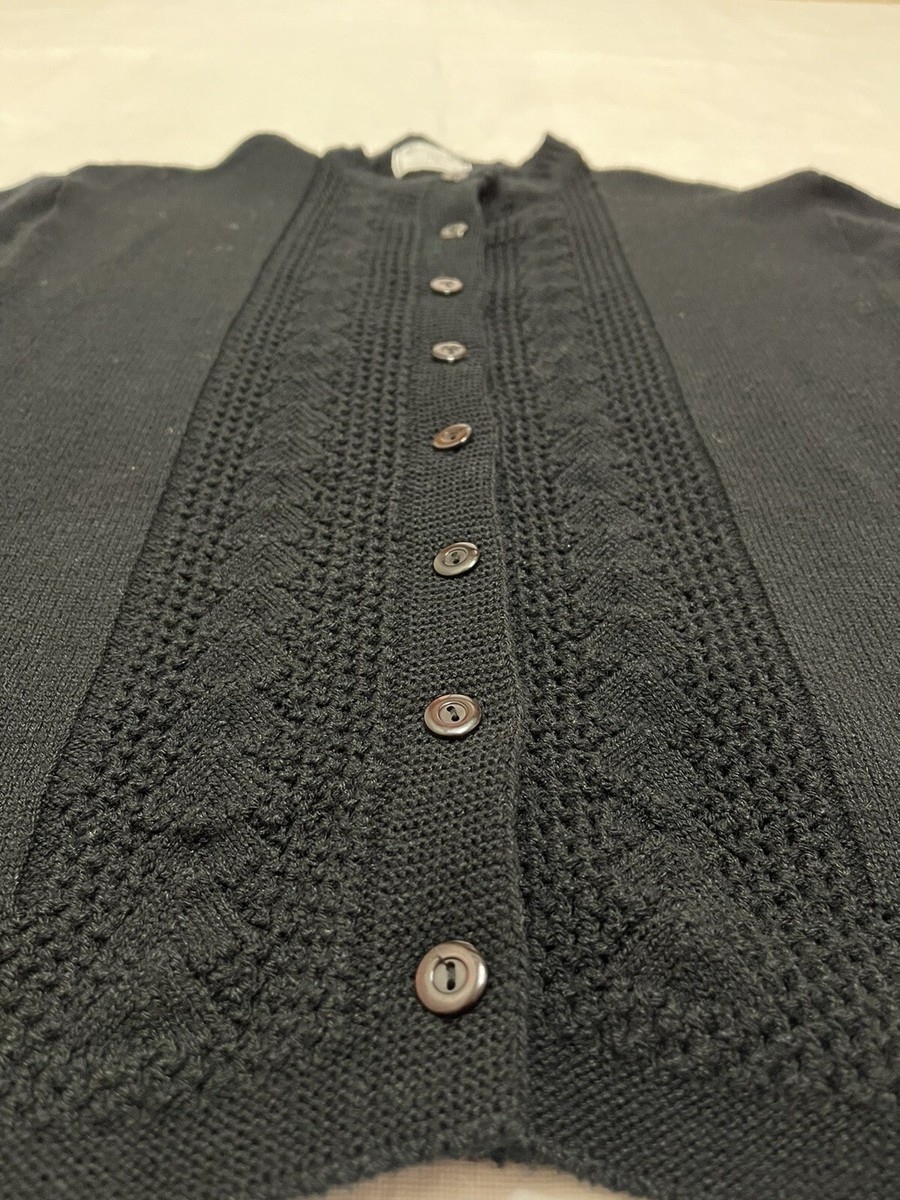 Vintage 70's Parkway Knits 100% Wintuk Orlon Acrylic Black