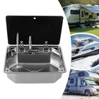 RV Sink Hand Wash Basin Sink 17.83*12.8*6.57in for Outdoor RV Camper Van Caravan