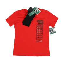 Puma Youth Boys T-Shirt  Crew Sock 2 Piece Bundle Set Red Short Sleeve Boys 6