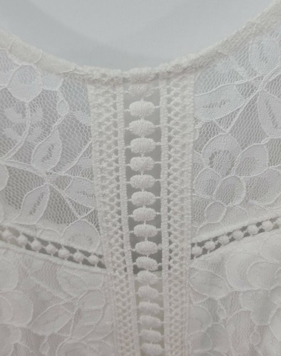 NUEVO CON ETIQUETAS - Extraordinario Vestido de Encaje Marfil, Crema - Talla 3 Junior Ajuste y Destello - Imagen 4 de 12