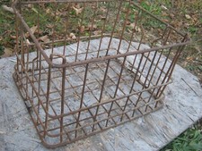 Vintage Unmarked Wire Metal Dairy Milk Crate 17.5" x 13 3/4" x 11 1/8"