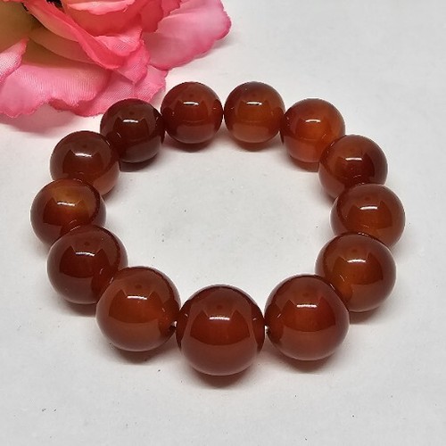 Carnelian Agate Beaded Stretch Stackable Bracelet - Picture 10 of 12