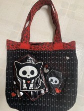 RARE Skelanimals Loungefly Fabric Kit the Cat Tote Bag Purse READ