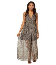 America  Beyond Womens Leopard Maxi Dress Cover-Up,Leopard