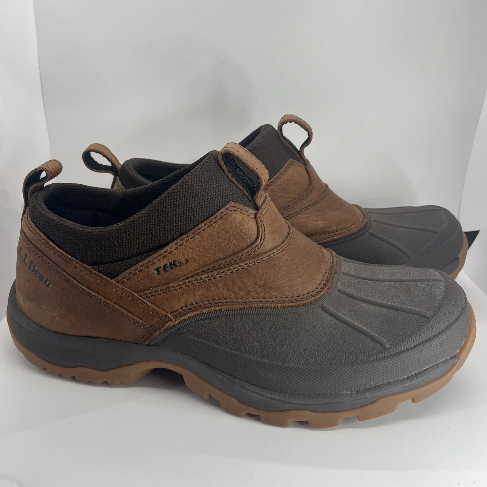 LL Bean TEK 2.5 Storm Chaser 507173 Low Slip on Dk Brown Leather Duck Boot 10.5
Opens in a new windo