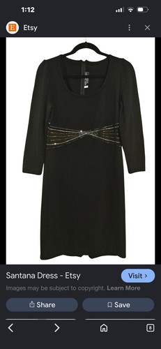 St. John Evening dress Santana knit rhinestone-studded mesh panel Sz 6 Perfect