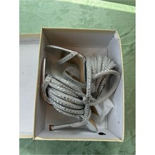Silver Embellished Strappy High Heel Sandals - Women's