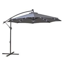 Neo 3m Grey Freestanding Cantilever Parasol with Integrated LED Lighting