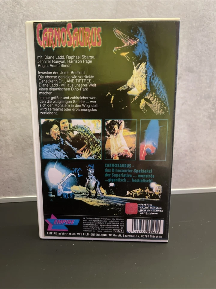 VHS Rarität: CARNOSAURUS  (1993) FSK 18 Uncut - Bild 3 von 3