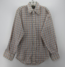 VINTAGE Towncraft Shirt Men Medium White JC Penney 70s Penn Prest Dacron Plaid 
