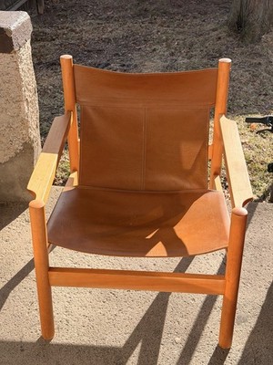 1960s Michael Arnoult Roxinho Leather Sling Chair Mid Century