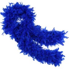 THARAHT Blue Chandelle Turkey Feather Boa 2 Yards 40g 2 Yard-40g, Royal