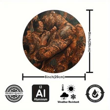 2D Flat1pcs Of Circular Aluminum Decorative Painting with Exquisite And Realisti