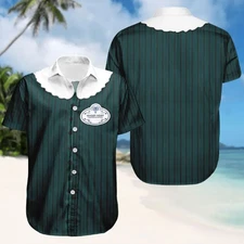 Haunted Mansion Maid Button Shirt Shorts, Ghost Host Cosplay Outfit, Halloween D