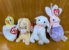 TY Basket Beanie Baby Easter Ornament Mini Plush Bunnies Lamb Chick VTG NOS MWMT