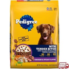 Tender Bites Dog Food Complete Nutrition Chicken Steak Flavor Adult Kibble 30lbs 1.39 per pound