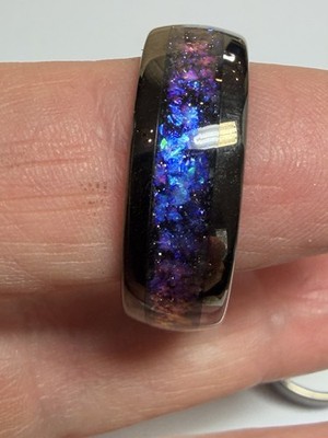 8MM Nebula Black Tungsten Carbide Ring Unique Wedding Ring Band Sz11