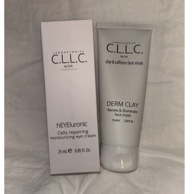 NEW LOT of 2 - 1 C.L.L.C. by G.N. hEYEluronic Eye Cream & 1 Derm Clay Face Mask