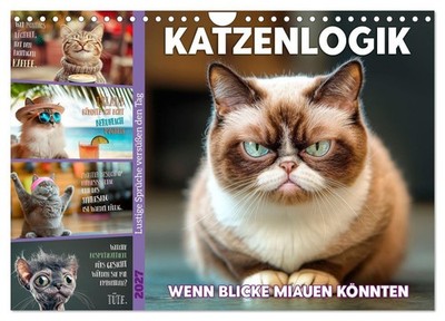 Katzenlogik - Wenn Blicke miauen könnten (Wandkalender 2027 DIN A4 quer), CALVEN