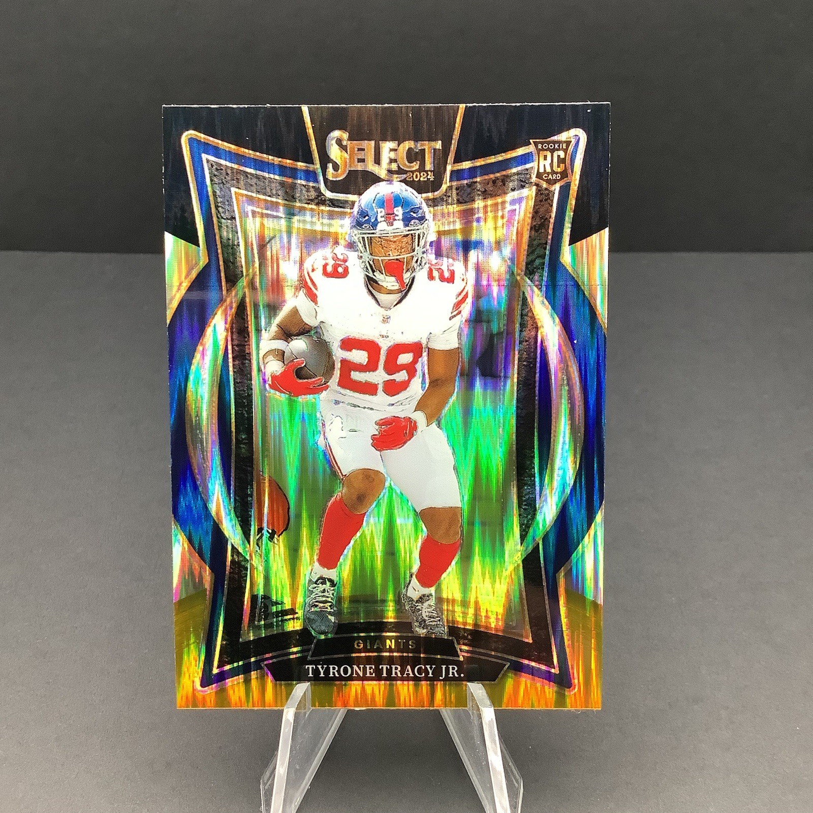 2024 Panini Select - Concourse Tyrone Tracy Jr. #61 Black & Gold Shock Prizm RC