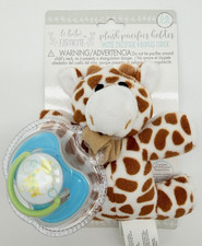 NEW Le Bebe GIRAFFE Plush Pacifier  Holder Green  Blue Pacifier Binky Soother