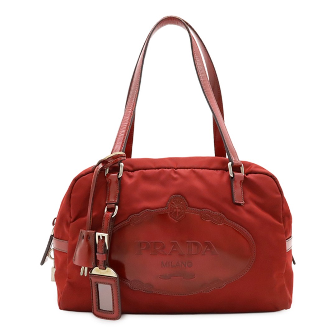 RARE Prada Tessuto Print Logo Nylon Mini Boston Shoulder Bag